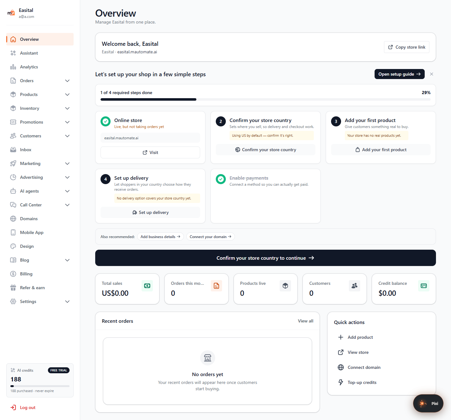 Storefront preview